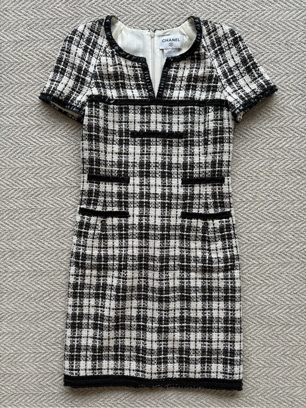 Chanel Tweed Shift Dress - 38
